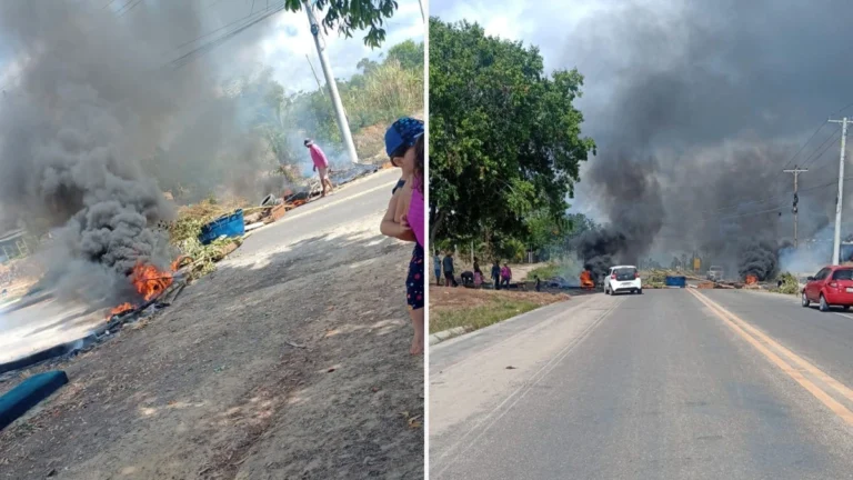 Protesto de quilombolas contra reintegração de posse bloqueia ES 010 em Itaúnas