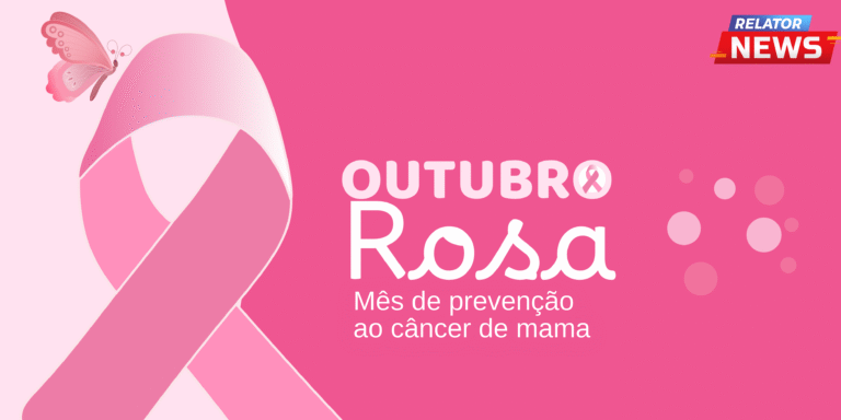 Banner campanha de Outubro Rosa moderno ilustrado