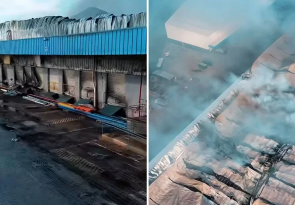 imagens-divulgadas-pelo-corpo-de-bombeiros-mostram-estragos-apos-incendio-em-galpao-logistico-em-viana-3132434-article